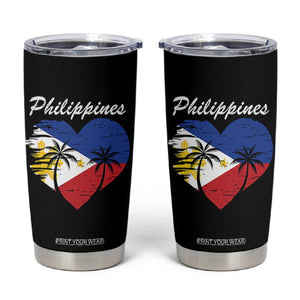 Filipino Pride Tumbler Cup Pinoy Vintage Philippines Flag Heart TS11 Black Print Your Wear