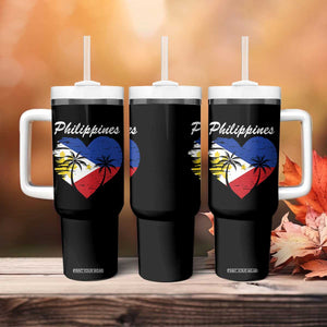 Filipino Pride Tumbler With Handle Pinoy Vintage Philippines Flag Heart TS11 Print Your Wear