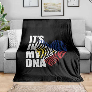 Filipino Pride Throw Blanket Its In My DNA Patriotic Philippines Flag - Print Your Wear