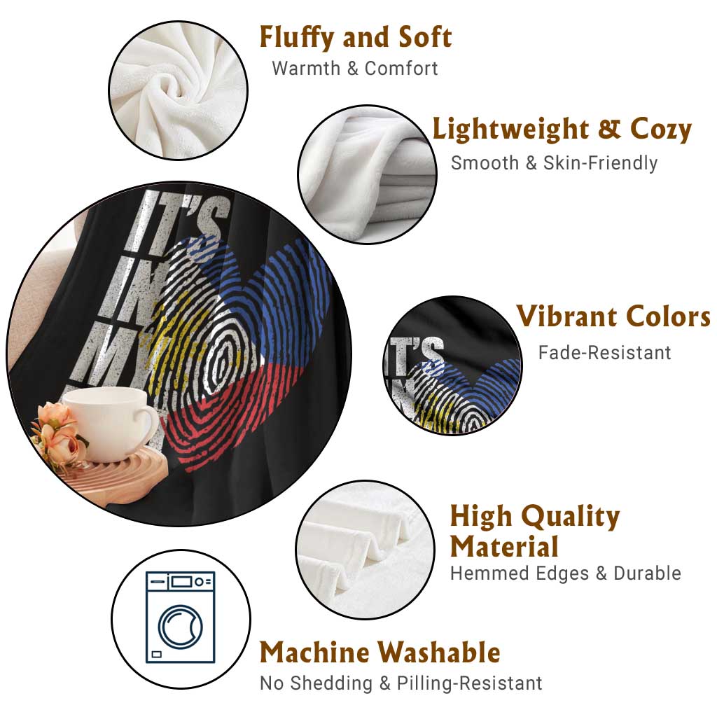 Filipino Pride Throw Blanket Its In My DNA Patriotic Philippines Flag TS11 Print Your Wear