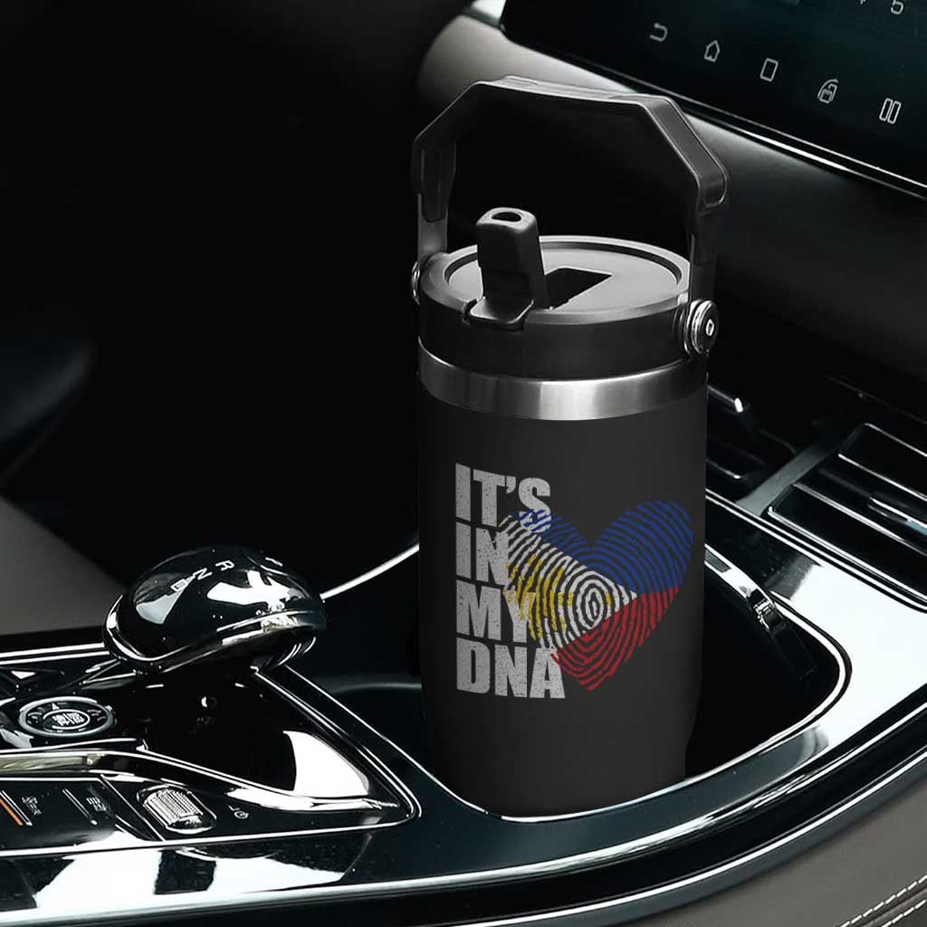 Filipino Pride Flip Straw Tumbler Its In My DNA Patriotic Philippines Flag TS11 Print Your Wear