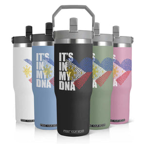 Filipino Pride Flip Straw Tumbler Its In My DNA Patriotic Philippines Flag TS11 Print Your Wear
