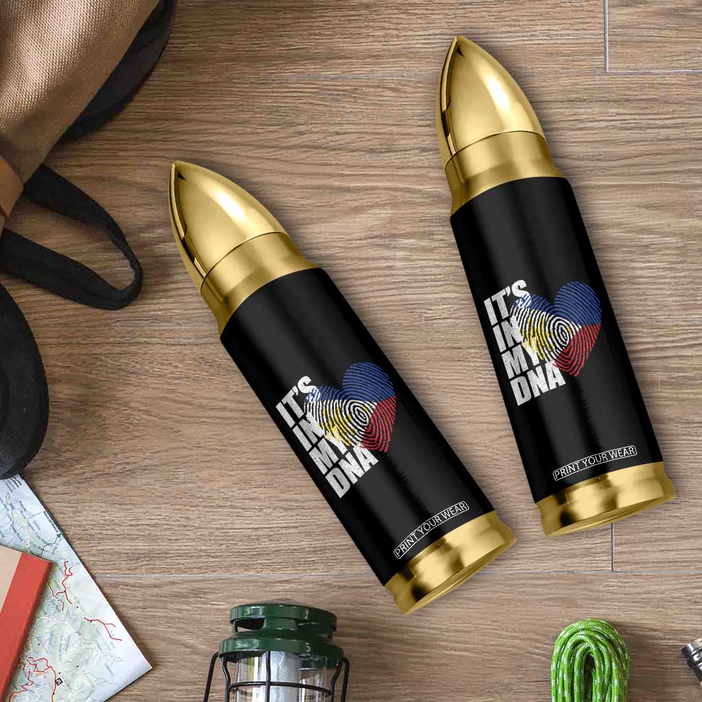 Filipino Pride Bullet Tumbler Its In My DNA Patriotic Philippines Flag - Print Your Wear
