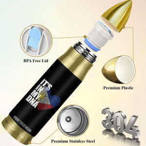 Filipino Pride Bullet Tumbler Its In My DNA Patriotic Philippines Flag - Print Your Wear