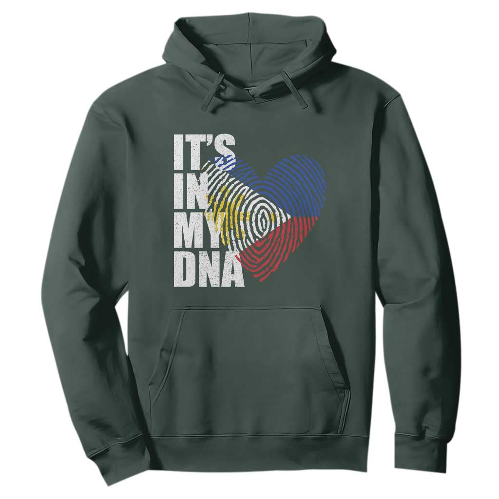Filipino Pride Hoodie Its In My DNA Patriotic Philippines Flag TS11 Dark Forest Green Print Your Wear