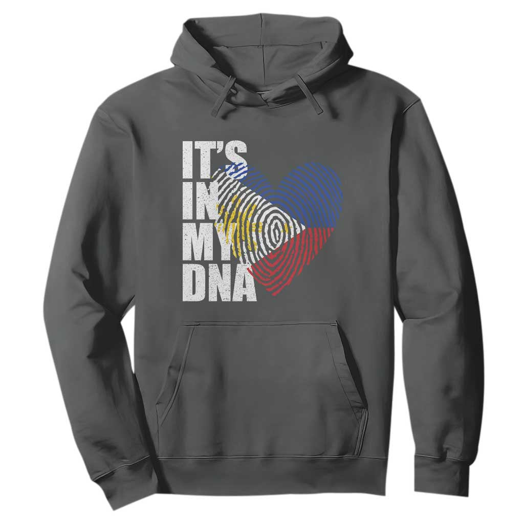 Filipino Pride Hoodie Its In My DNA Patriotic Philippines Flag TS11 Dark Heather Print Your Wear