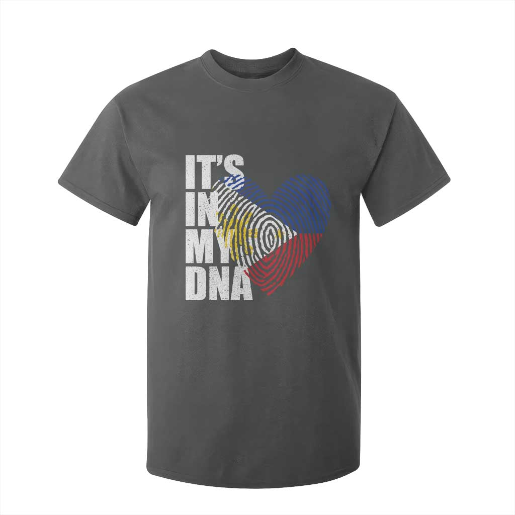 Filipino Pride T Shirt For Kid Its In My DNA Patriotic Philippines Flag TS11 Dark Heather Print Your Wear