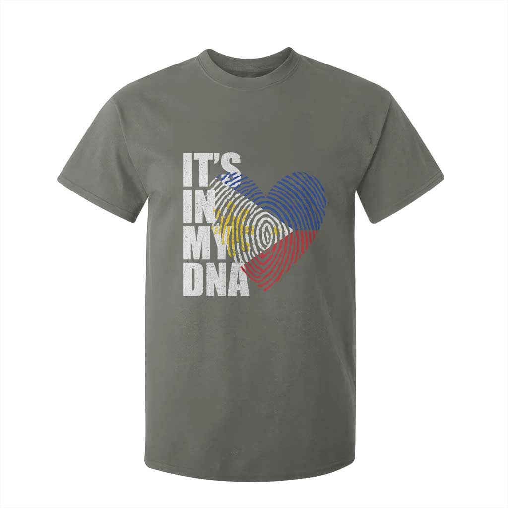 Filipino Pride T Shirt For Kid Its In My DNA Patriotic Philippines Flag TS11 Military Green Print Your Wear