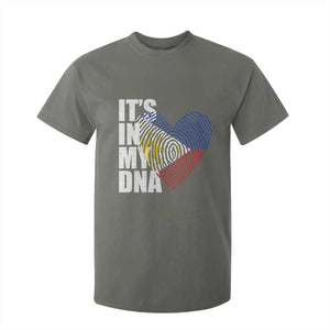 Filipino Pride T Shirt For Kid Its In My DNA Patriotic Philippines Flag TS11 Military Green Print Your Wear