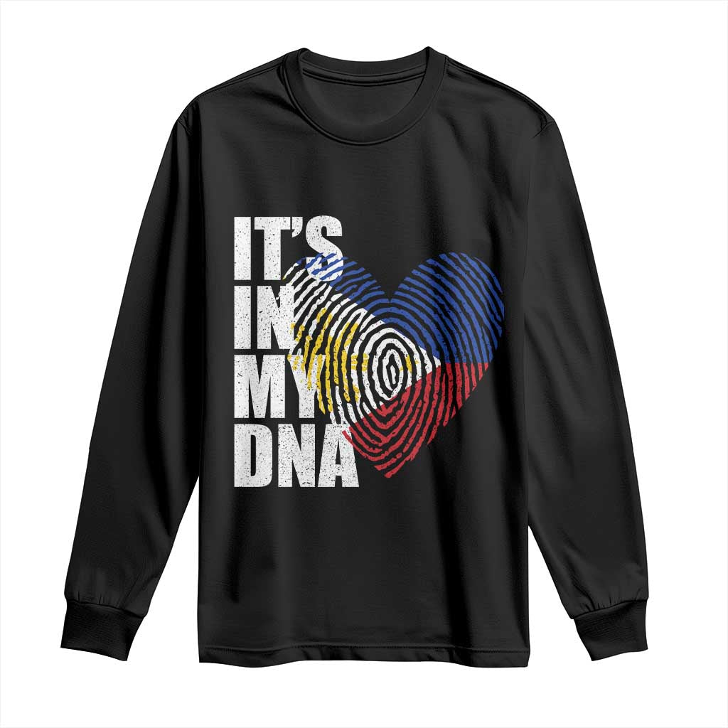 Filipino Pride Long Sleeve Shirt Its In My DNA Patriotic Philippines Flag TS11 Black Print Your Wear