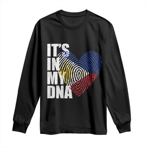 Filipino Pride Long Sleeve Shirt Its In My DNA Patriotic Philippines Flag TS11 Black Print Your Wear