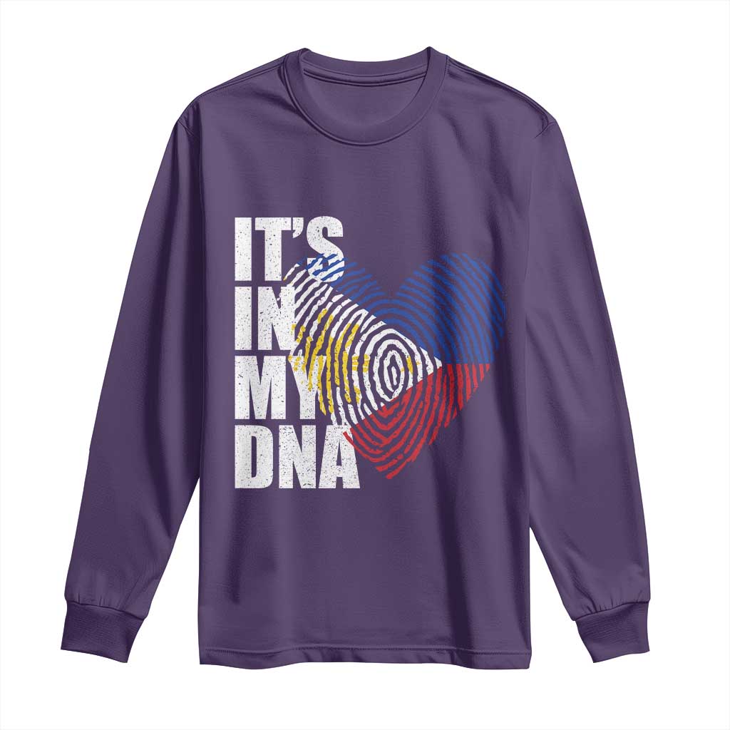 Filipino Pride Long Sleeve Shirt Its In My DNA Patriotic Philippines Flag TS11 Purple Print Your Wear