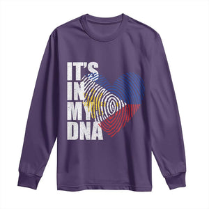 Filipino Pride Long Sleeve Shirt Its In My DNA Patriotic Philippines Flag TS11 Purple Print Your Wear