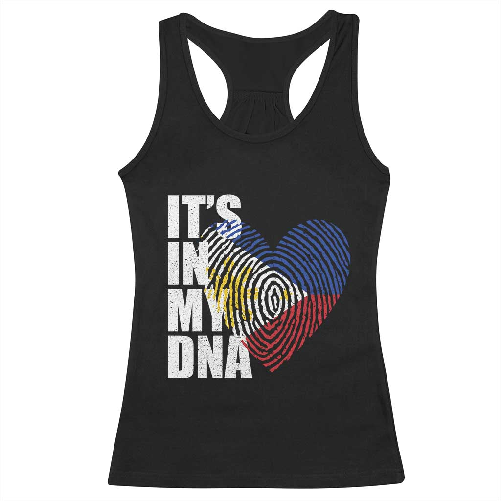 Filipino Pride Racerback Tank Top Its In My DNA Patriotic Philippines Flag TS11 Black Print Your Wear