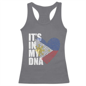 Filipino Pride Racerback Tank Top Its In My DNA Patriotic Philippines Flag TS11 Charcoal Print Your Wear
