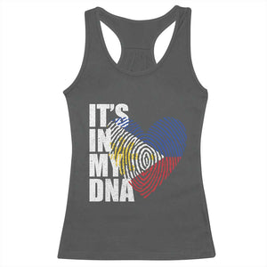 Filipino Pride Racerback Tank Top Its In My DNA Patriotic Philippines Flag TS11 Dark Heather Print Your Wear