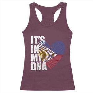 Filipino Pride Racerback Tank Top Its In My DNA Patriotic Philippines Flag TS11 Maroon Print Your Wear