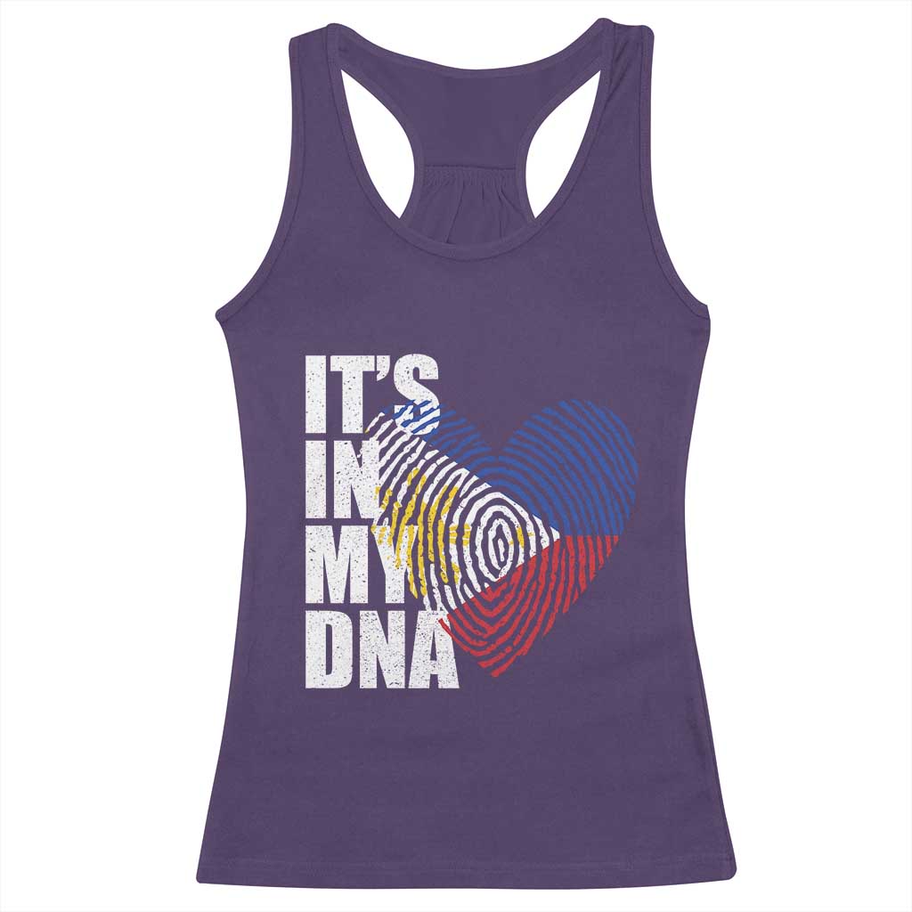 Filipino Pride Racerback Tank Top Its In My DNA Patriotic Philippines Flag TS11 Purple Print Your Wear