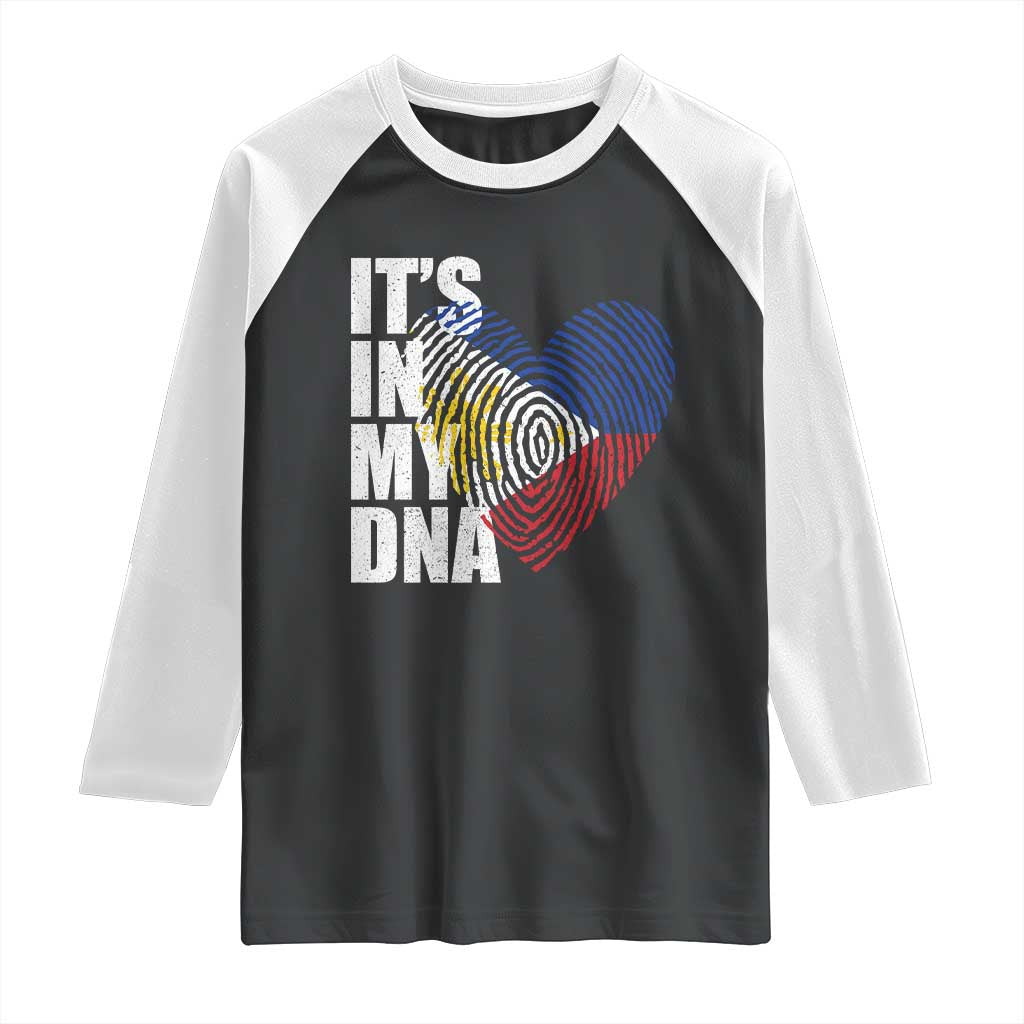 Filipino Pride Raglan Shirt Its In My DNA Patriotic Philippines Flag TS11 Black White Print Your Wear