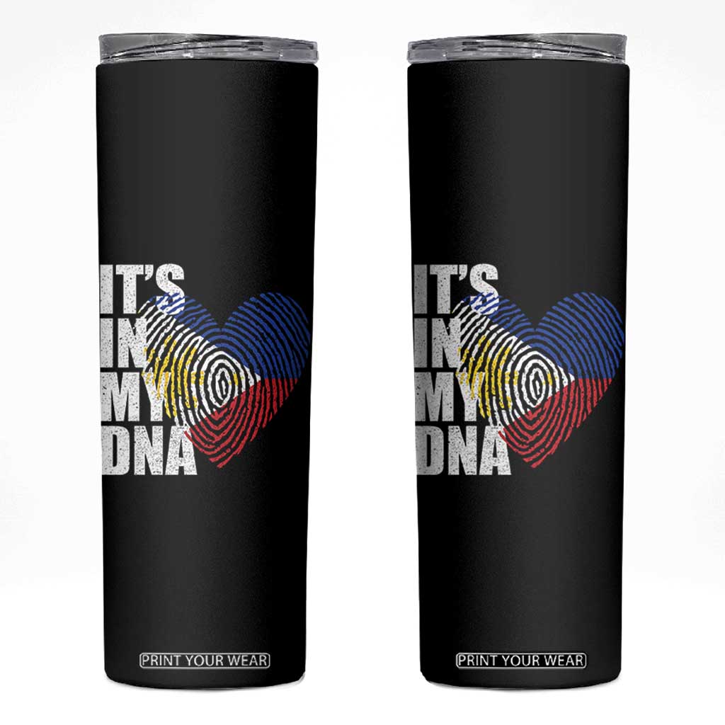 Filipino Pride Skinny Tumbler Its In My DNA Patriotic Philippines Flag TS11 Black Print Your Wear