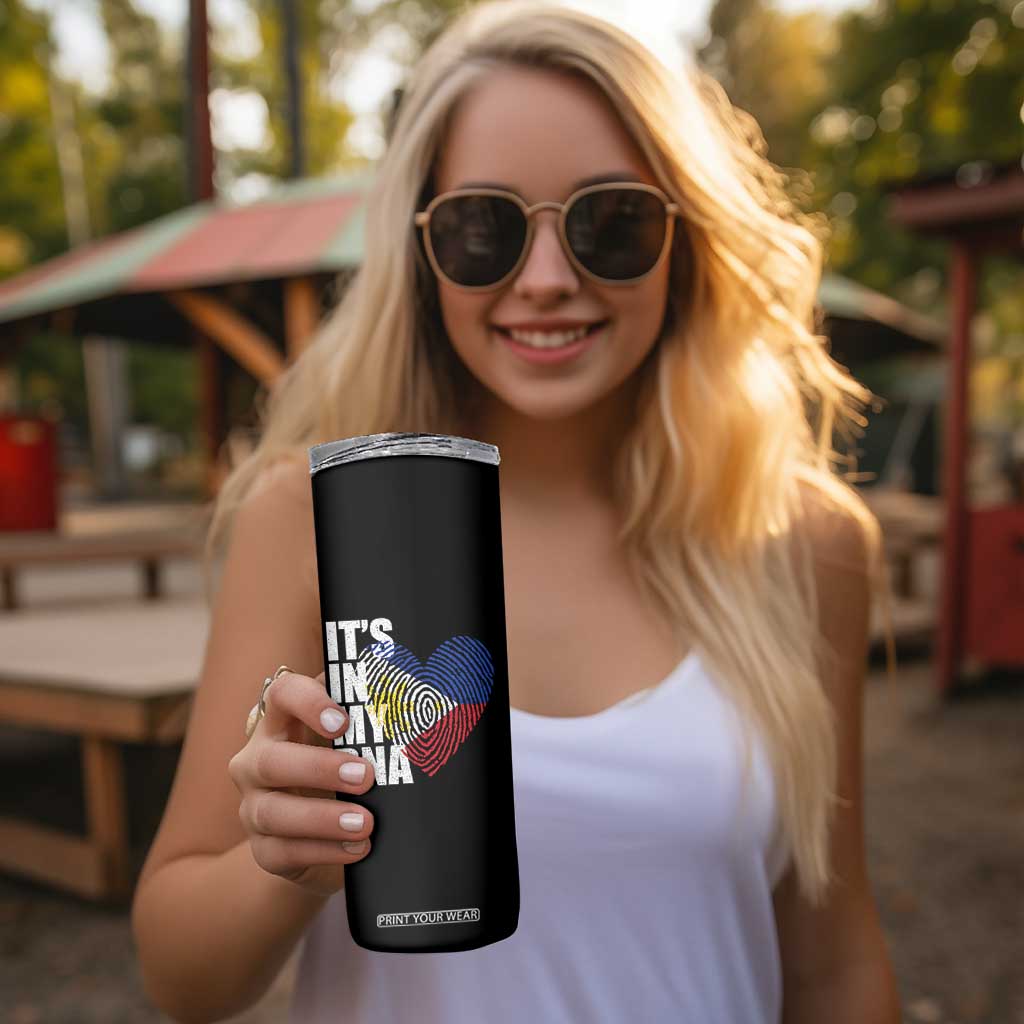 Filipino Pride Skinny Tumbler Its In My DNA Patriotic Philippines Flag TS11 Print Your Wear