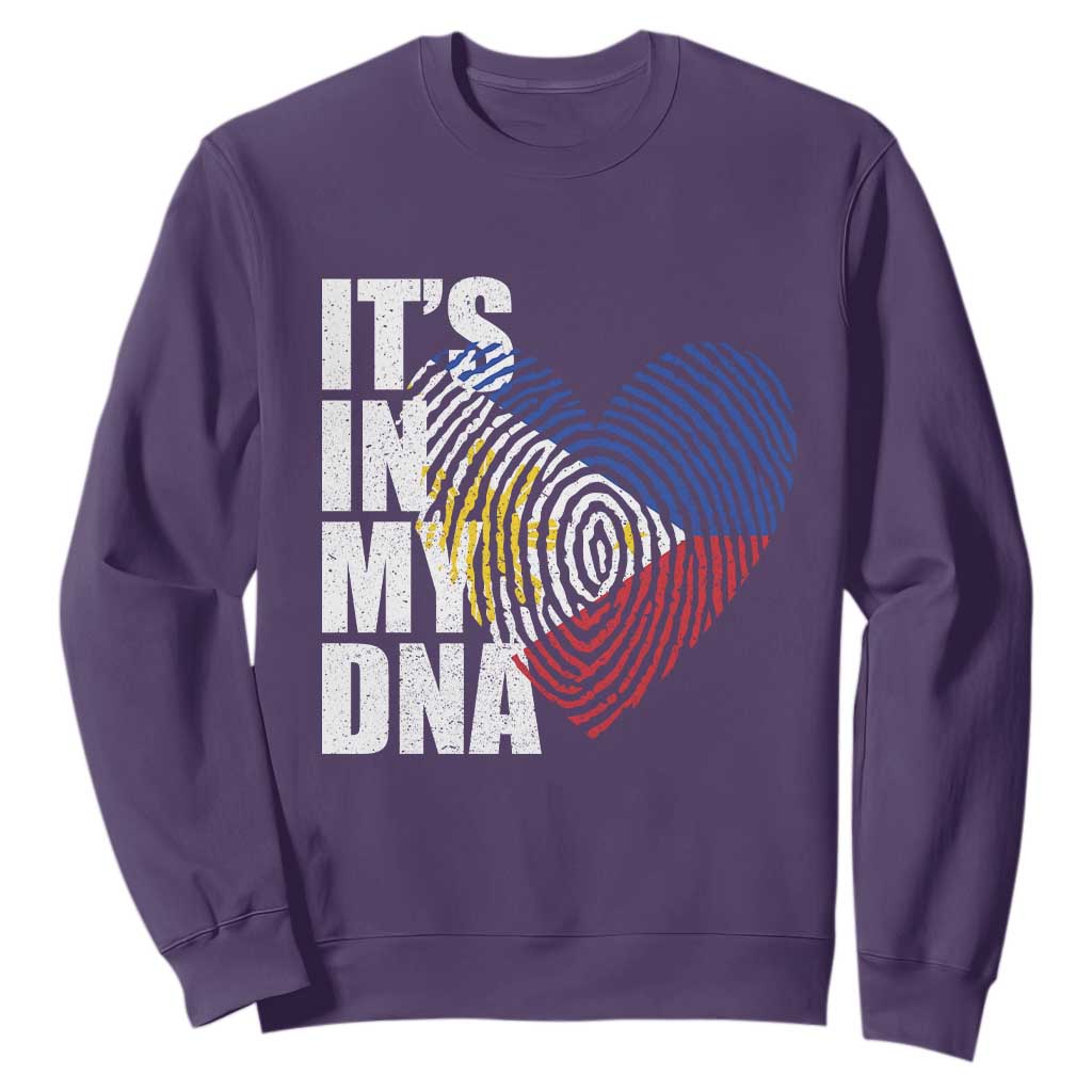 Filipino Pride Sweatshirt Its In My DNA Patriotic Philippines Flag TS11 Purple Print Your Wear