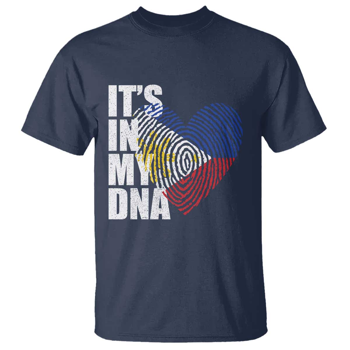 Filipino Pride T Shirt Its In My DNA Patriotic Philippines Flag TS11 Navy Print Your Wear