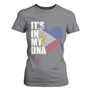 Filipino Pride T Shirt For Women Its In My DNA Patriotic Philippines Flag TS11 Charcoal Print Your Wear