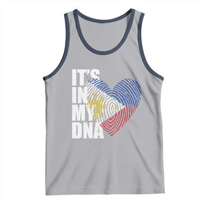 Filipino Pride Tank Top Its In My DNA Patriotic Philippines Flag TS11 Athletic Heather Navy Print Your Wear