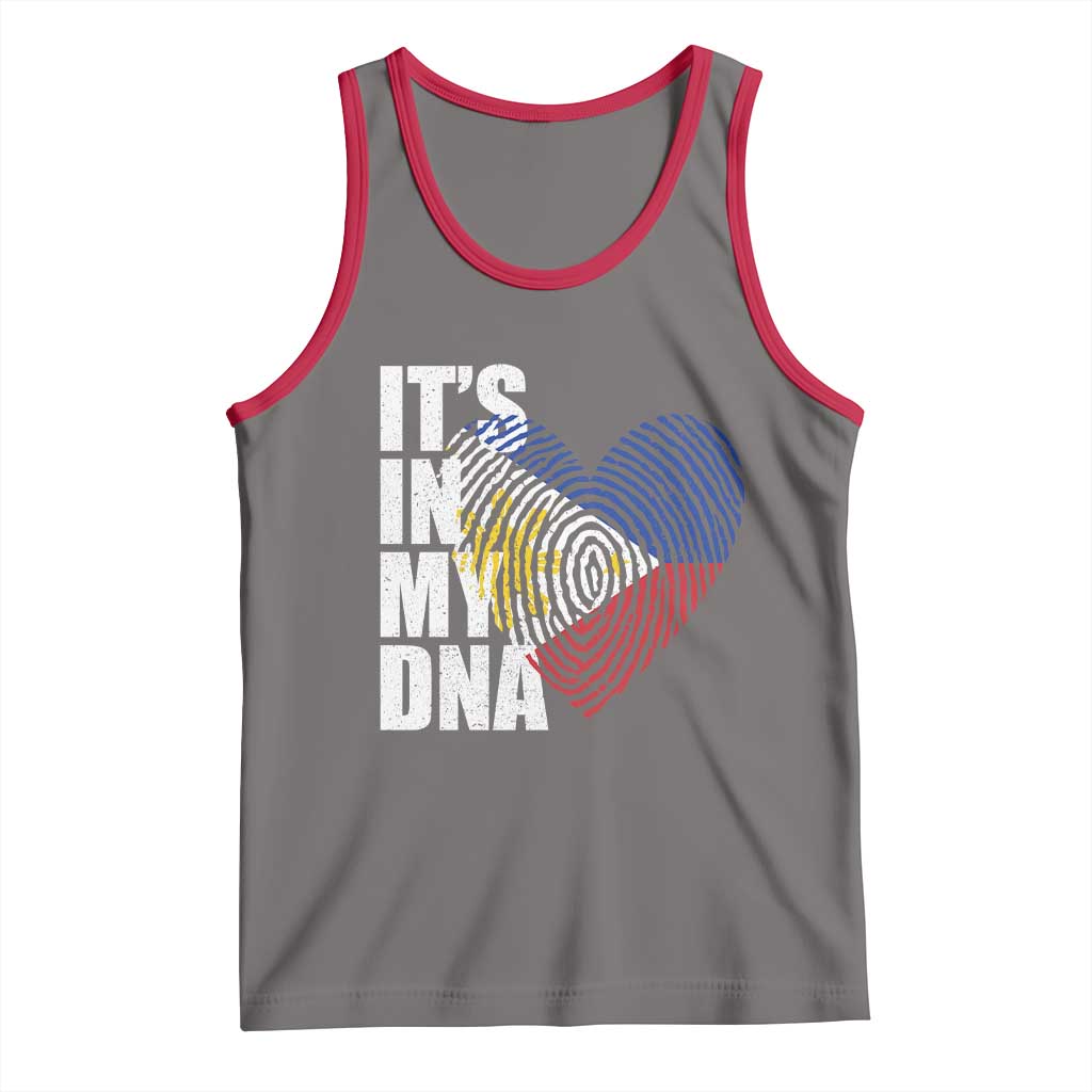 Filipino Pride Tank Top Its In My DNA Patriotic Philippines Flag TS11 Deep Heather Red Print Your Wear