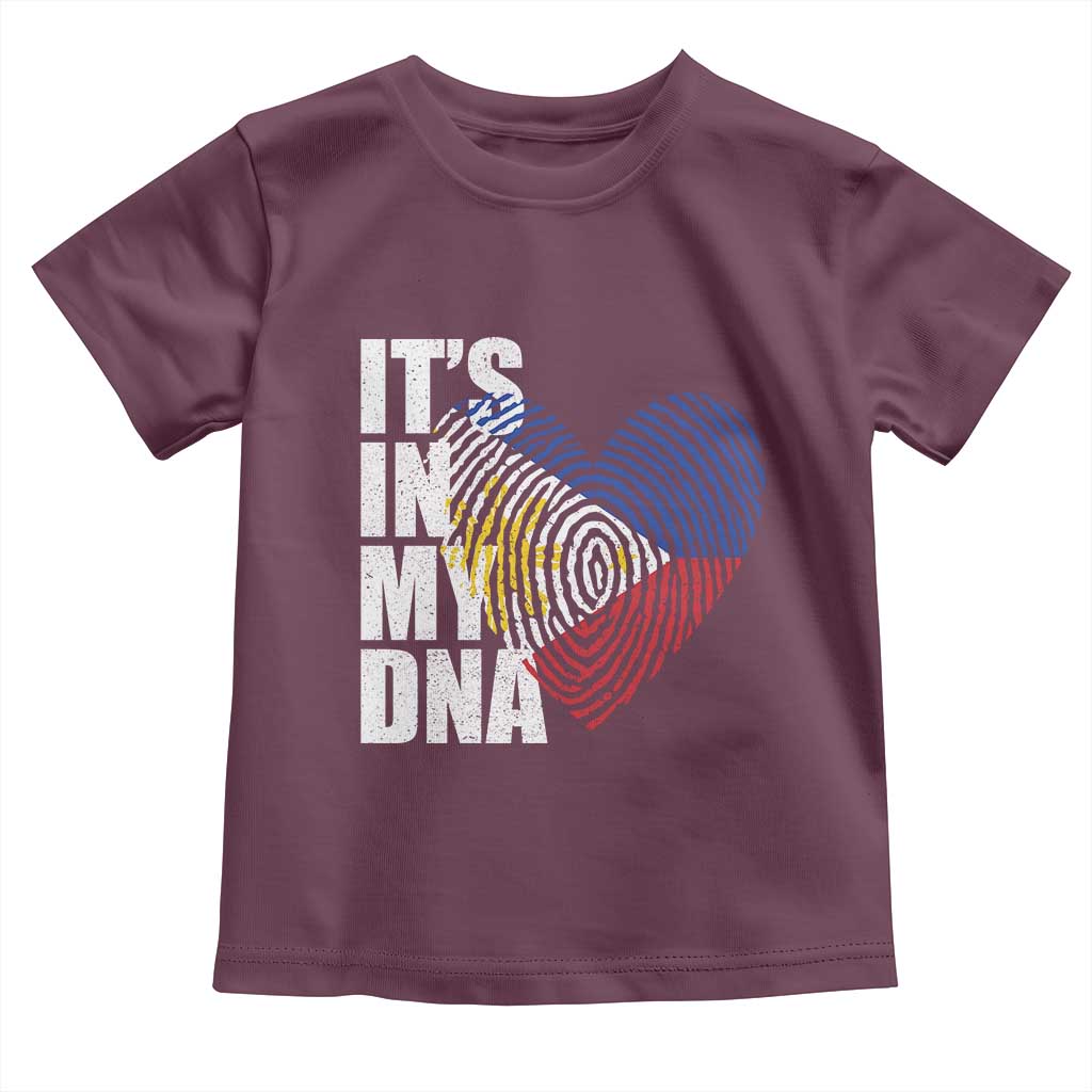Filipino Pride Toddler T Shirt Its In My DNA Patriotic Philippines Flag TS11 Maroon Print Your Wear