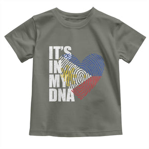 Filipino Pride Toddler T Shirt Its In My DNA Patriotic Philippines Flag TS11 Military Green Print Your Wear