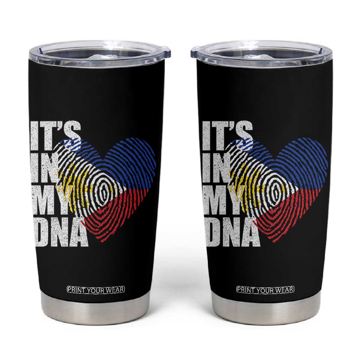 Filipino Pride Tumbler Cup Its In My DNA Patriotic Philippines Flag TS11 Black Print Your Wear