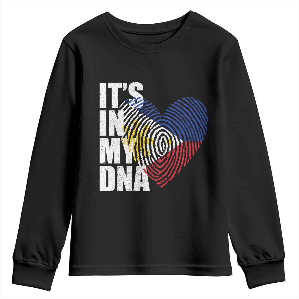 Filipino Pride Youth Sweatshirt Its In My DNA Patriotic Philippines Flag TS11 Black Print Your Wear