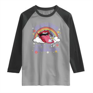 Mouths Dont Get Pregnant Raglan Shirt Funny Dirty Adult Humor TS11 Sport Gray Black Print Your Wear