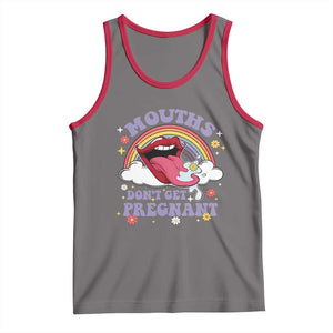 Mouths Dont Get Pregnant Tank Top Funny Dirty Adult Humor TS11 Deep Heather Red Print Your Wear