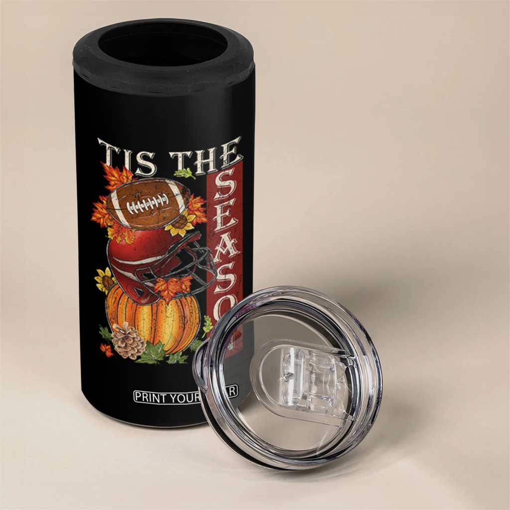Thanksgiving Tis The Season 4 in 1 Can Cooler Tumbler American Football Pumpkin Fall Season TS11 Print Your Wear