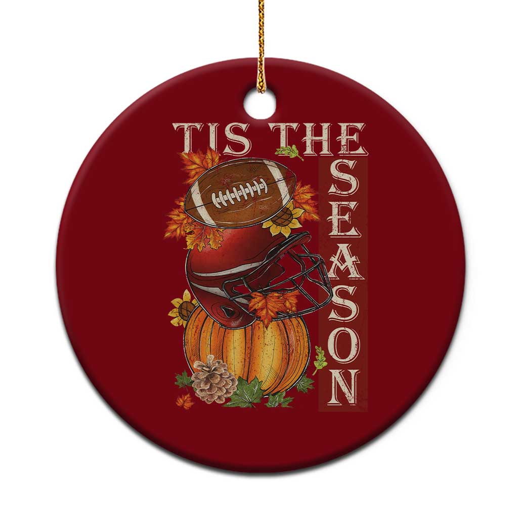 Thanksgiving Tis The Season Ceramic Ornament American Football Pumpkin Fall Season TS11 1pc Red Print Your Wear