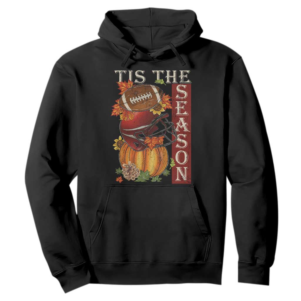 Thanksgiving Tis The Season Hoodie American Football Pumpkin Fall Season TS11 Black Print Your Wear