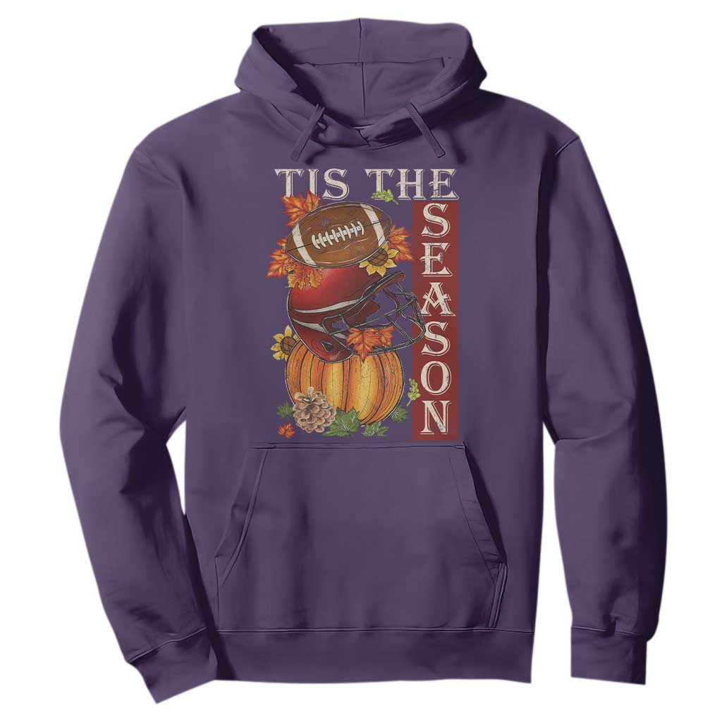 Thanksgiving Tis The Season Hoodie American Football Pumpkin Fall Season TS11 Purple Print Your Wear