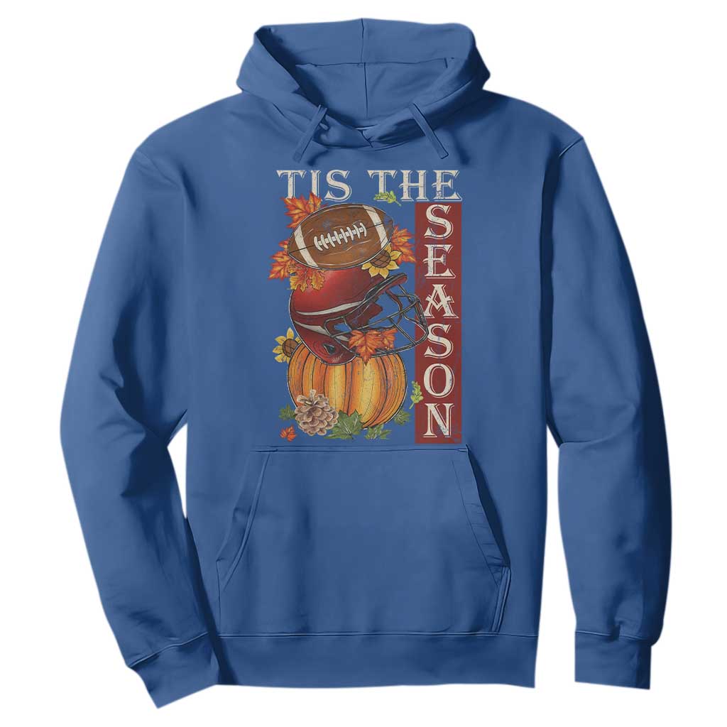 Thanksgiving Tis The Season Hoodie American Football Pumpkin Fall Season TS11 Royal Blue Print Your Wear