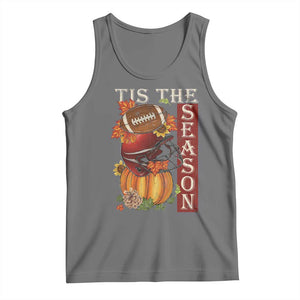 Thanksgiving Tis The Season Tank Top American Football Pumpkin Fall Season TS11 Black Heather Print Your Wear
