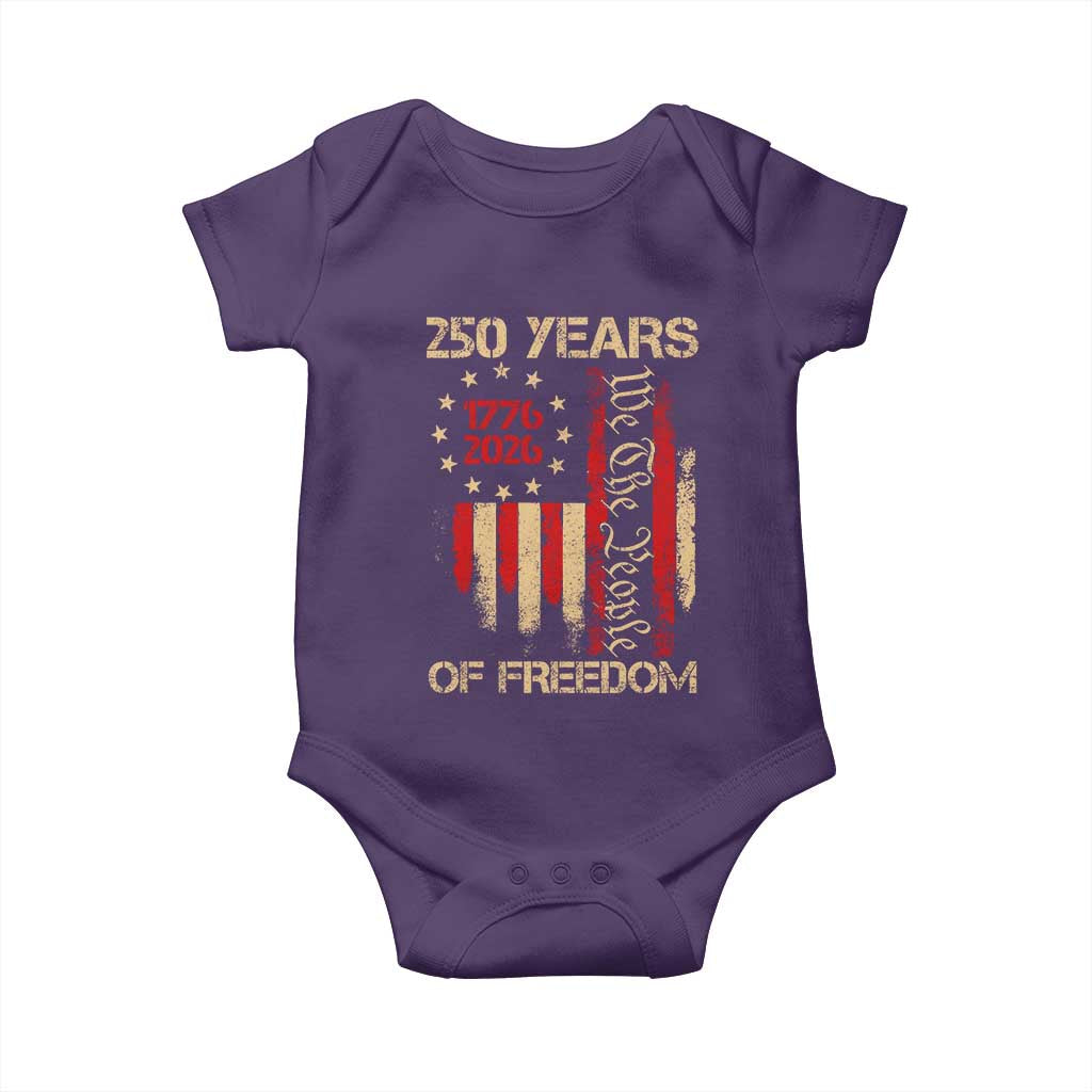 250 Years Of Freedom Baby Onesie 250th America Anniversary Independence Day TS11 Purple Print Your Wear