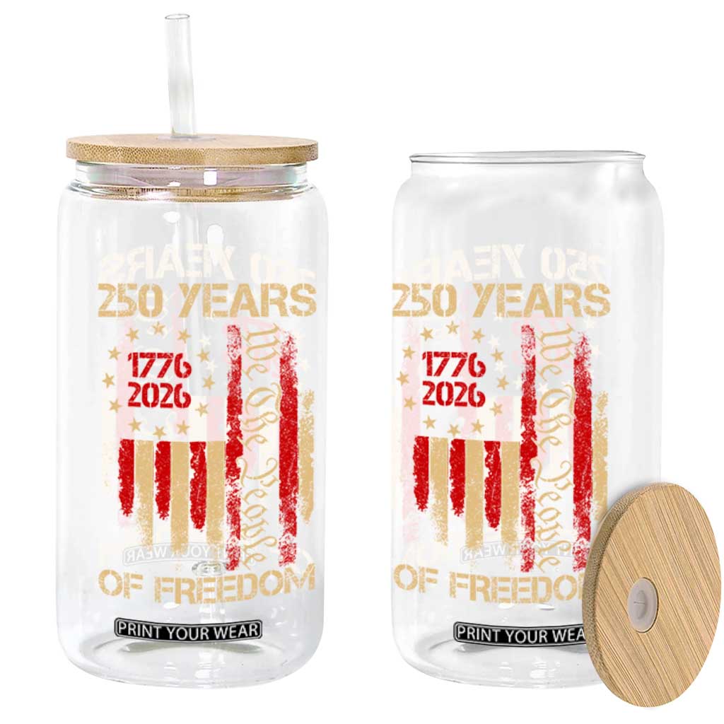 250 Years Of Freedom Glass Can 250th America Anniversary Independence Day TS11 Print Your Wear