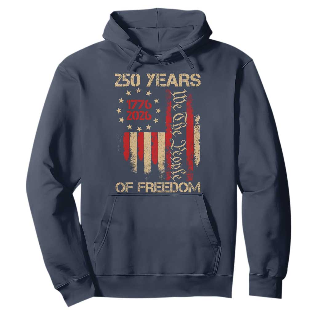 250 Years Of Freedom Hoodie 250th America Anniversary Independence Day TS11 Navy Print Your Wear