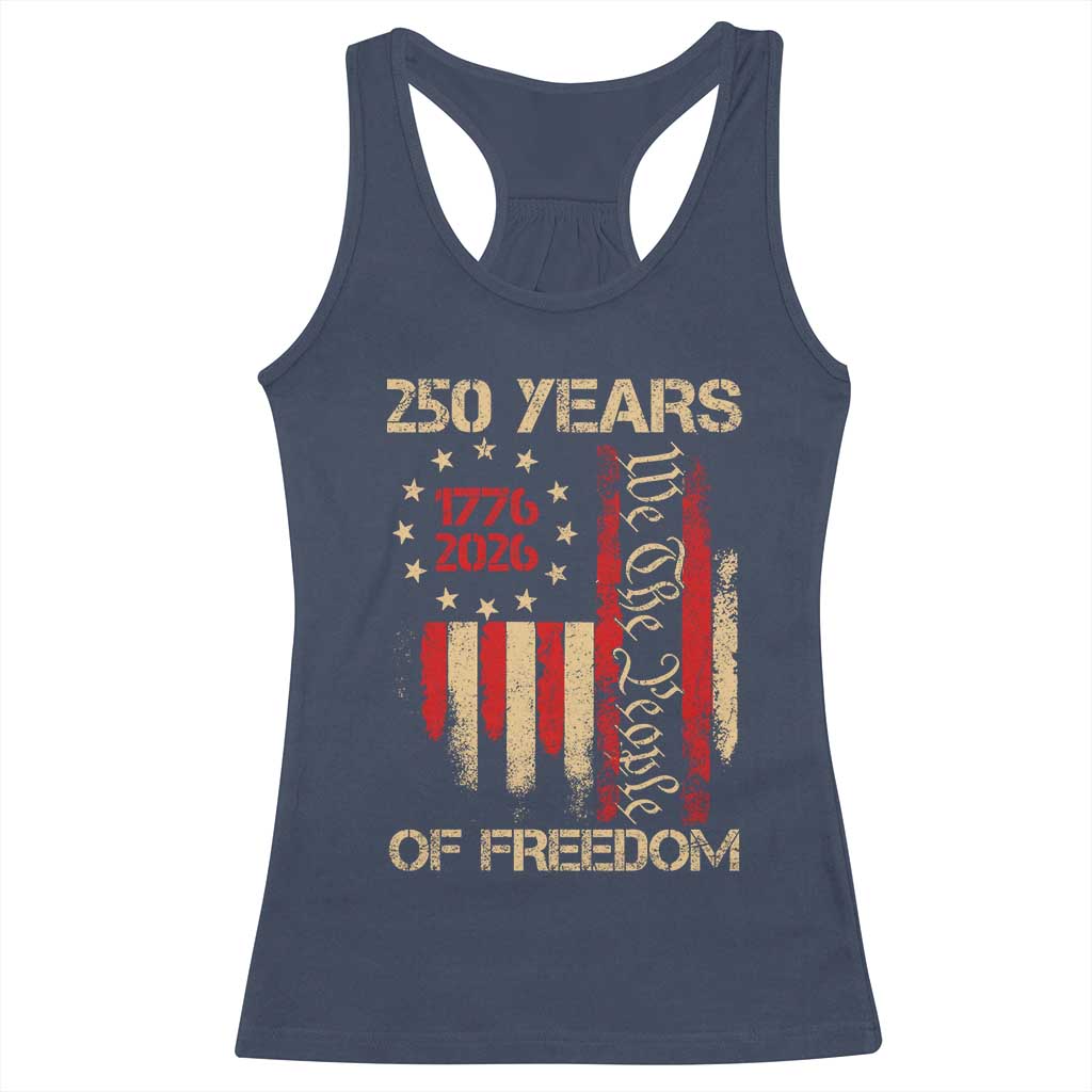 250 Years Of Freedom Racerback Tank Top 250th America Anniversary Independence Day TS11 Navy Print Your Wear