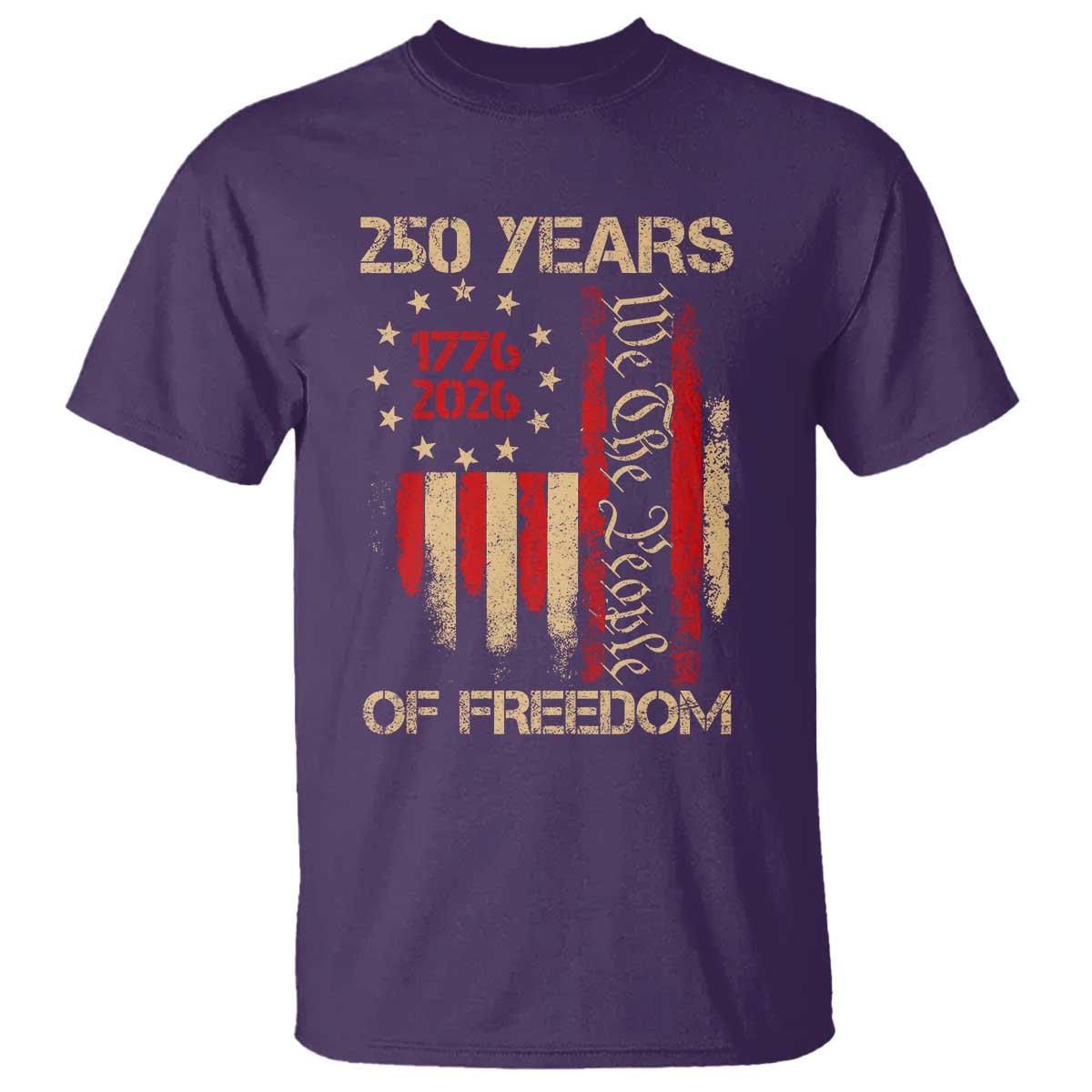 250 Years Of Freedom T Shirt 250th America Anniversary Independence Day TS11 Purple Print Your Wear
