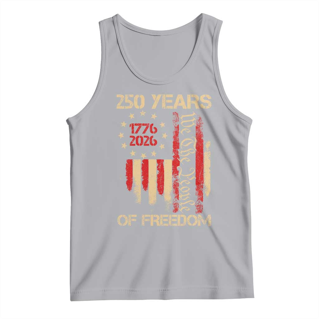 250 Years Of Freedom Tank Top 250th America Anniversary Independence Day TS11 Athletic Heather Print Your Wear