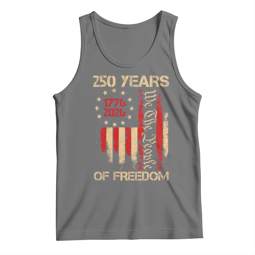 250 Years Of Freedom Tank Top 250th America Anniversary Independence Day TS11 Black Heather Print Your Wear