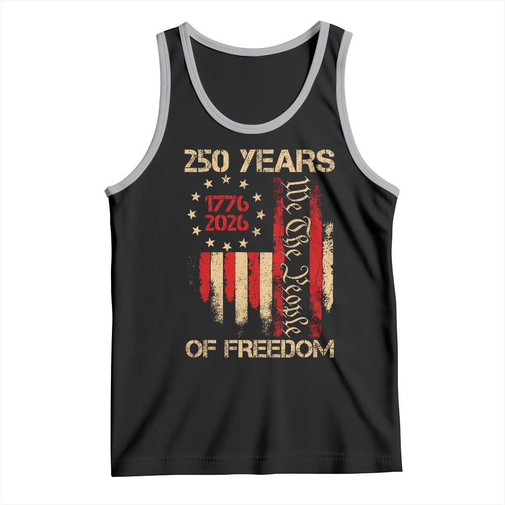 250 Years Of Freedom Tank Top 250th America Anniversary Independence Day TS11 Black Athletic Heather Print Your Wear